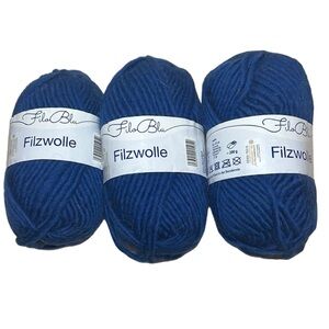 Blue virgin wool Filzwolle Fila Blue